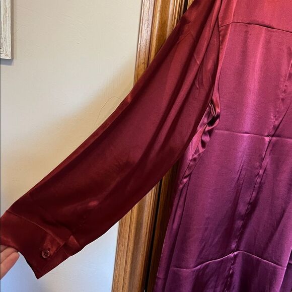 NWT Chico's Anna Lee (Large/12) Cranberry Red Blouse Button Up Silky Splendor - Picture 9 of 9